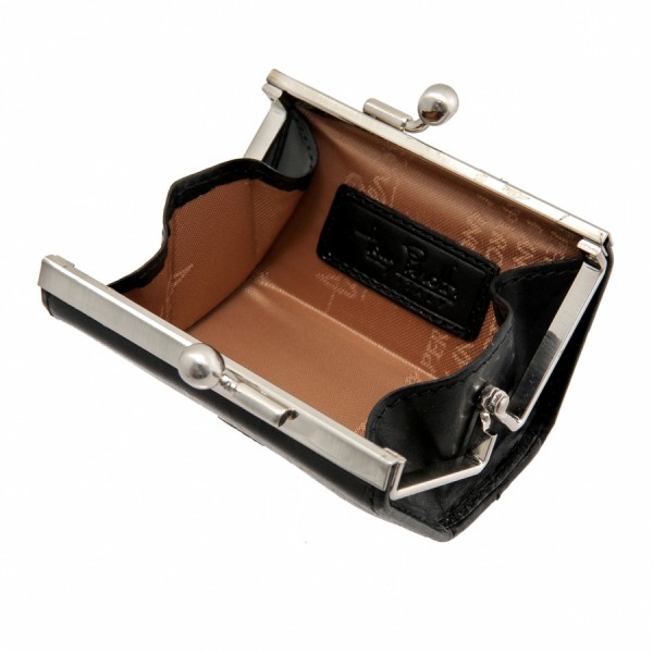 Tony Perotti Italian Versilia Leather Clip Coin holder - TP0352 Black