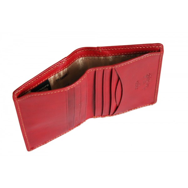 Tony Perotti Italian Vegetale Leather Slim Wallet - TP1034G Red