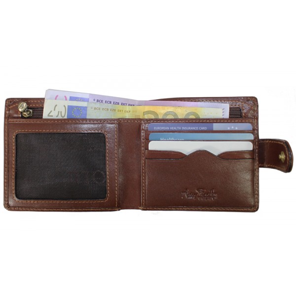 Tony Perotti Italian Vegetale Leather Wallet - TP1881 Brown