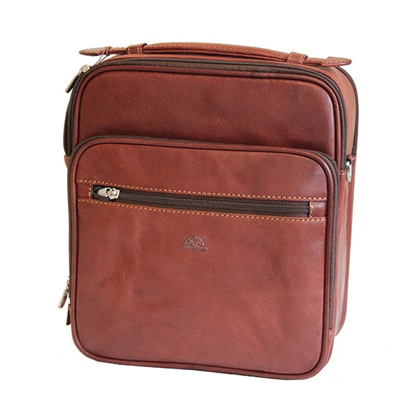 Tony Perotti Italian Vegetale Leather Flight Bag - TP7058 - Brown