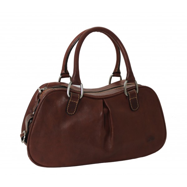 Tony Perotti Italian Vegetale Leather Shoulder Bag - TP8812 Brown