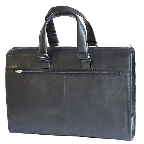 Tony Perotti Italian Vegetale Leather Classic Briefcase - TP9093 Black