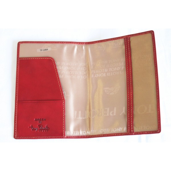 Tony Perotti Italian Vegetale Leather Passport Holder - TP2464 Red