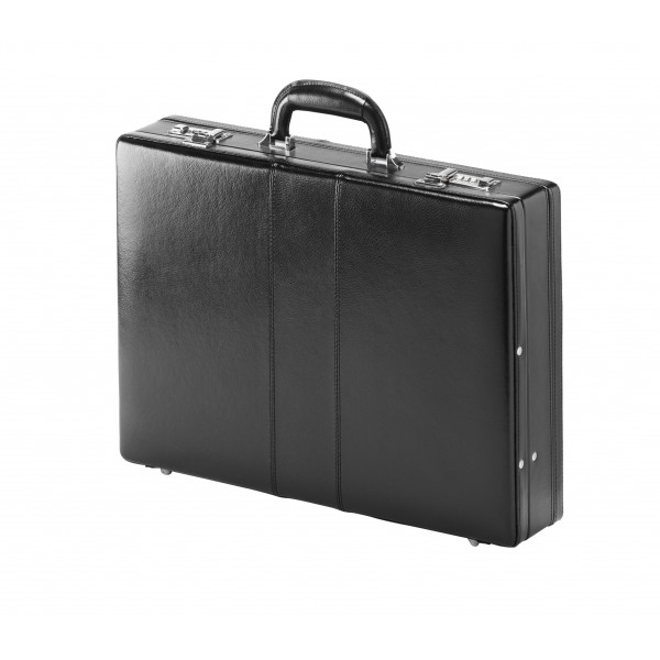 Falcon Bonded Leather Expandable Attaché Case - FI2006L Black