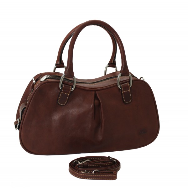 Tony Perotti Italian Vegetale Leather Shoulder Bag - TP8812 Brown