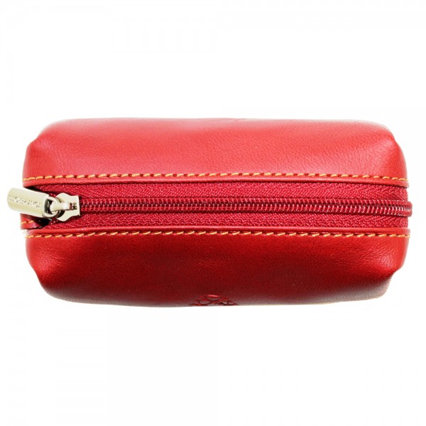 Tony Perotti Italian Vegetale Leather Zip Key/Coin Holder - TP0109 Red