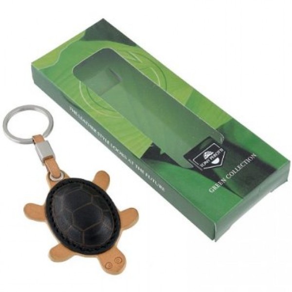 Tony Perotti Italian Vegetale Leather Turtle Key Chain - TP0127 Black