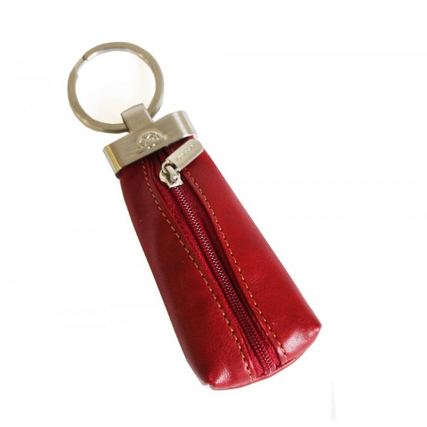 Tony Perotti Italian Vegetale Leather Coin and Key Fob - TP0163 Red