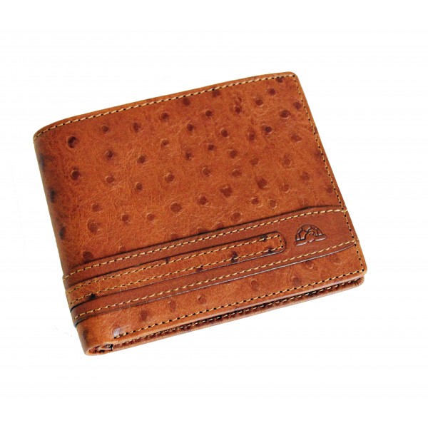 Tony Perotti Italian Ostrich Leather Wallet - TP05370 Cognac