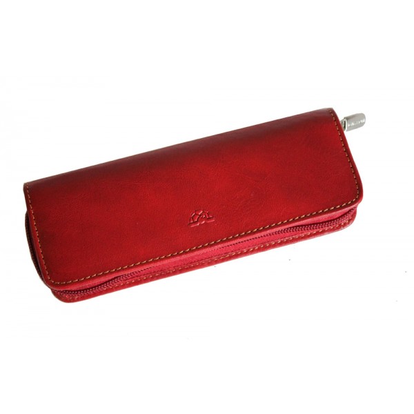 Tony Perotti Italian Vegetale Leather 3 Pen Holder - TP2571 Red