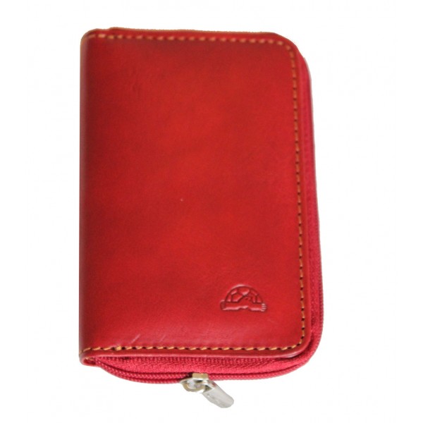 Tony Perotti Italian Vegetale Leather Zip Around 6 Key Holder - TP5209 Red