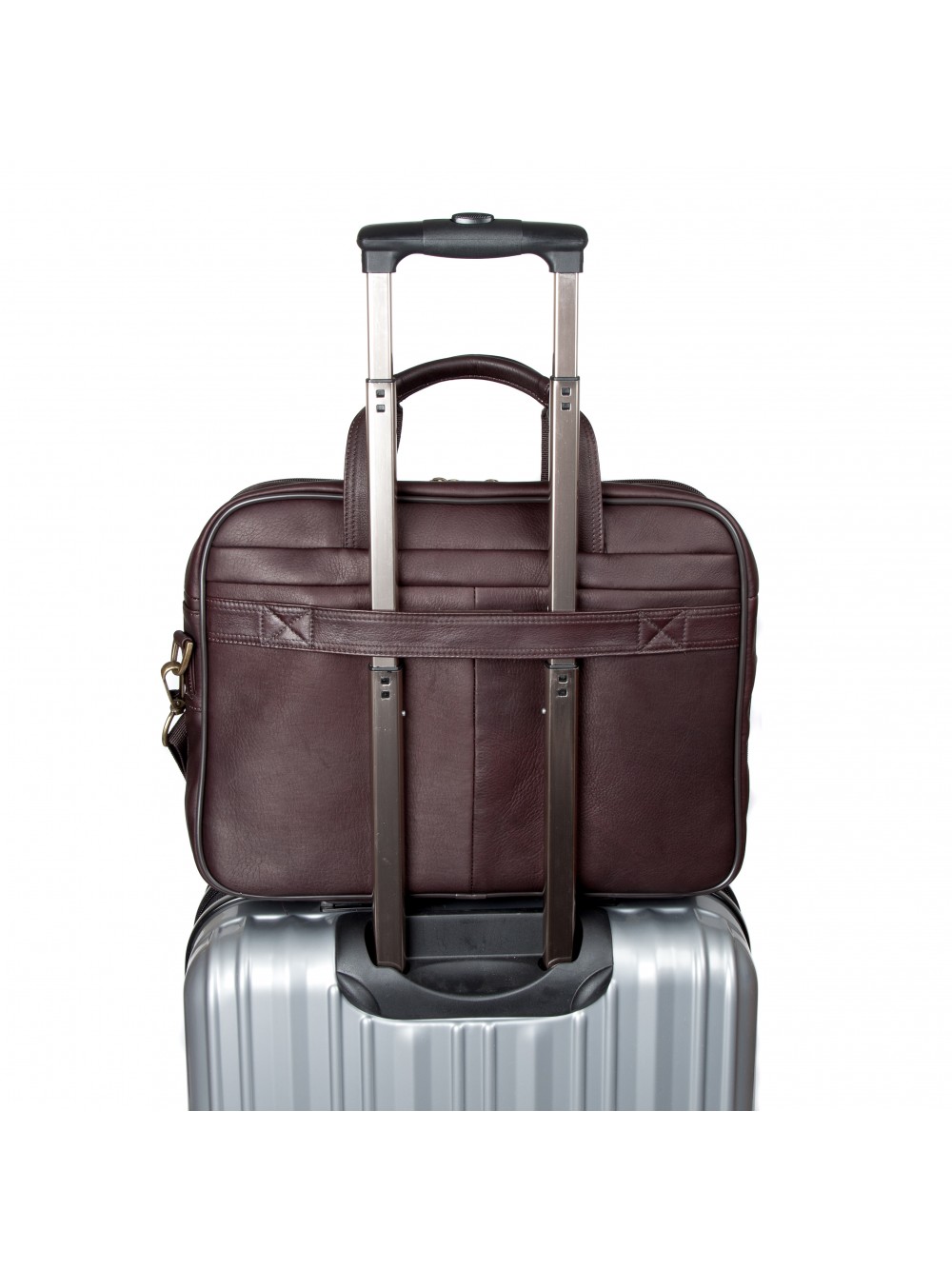 15" Falcon Colombian Leather Laptop Briefcase FI6704 Brown