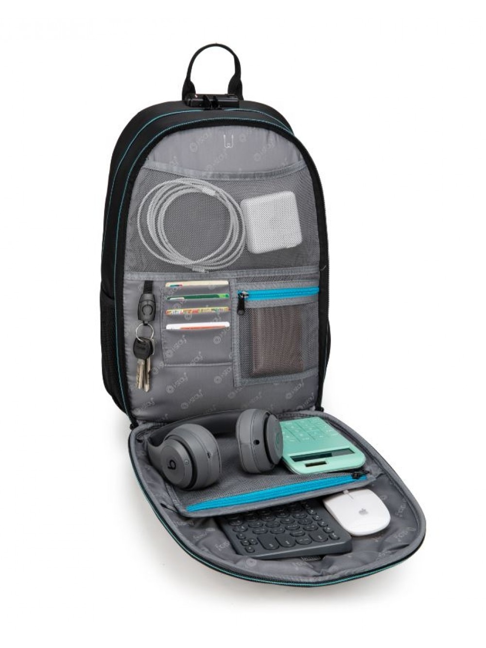 i stay 15.6 Laptop Gaming Backpack with USB Anti Theft Black Blue Backpack Falcon