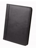 Falcon A4 Bonded Leather Zip Conference Folder - FI6509 Black