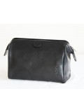 Tony Perotti Italian Vegetale Leather Washbag - TP8005 Black