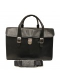 Tony Perotti Italian Vegetale Leather Laptop Lockable Briefcase - TP8965G Black
