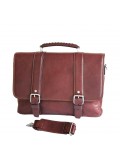 Tony Perotti Italian Vegetale Leather Satchel with Tablet Section - TP-9613 Brown