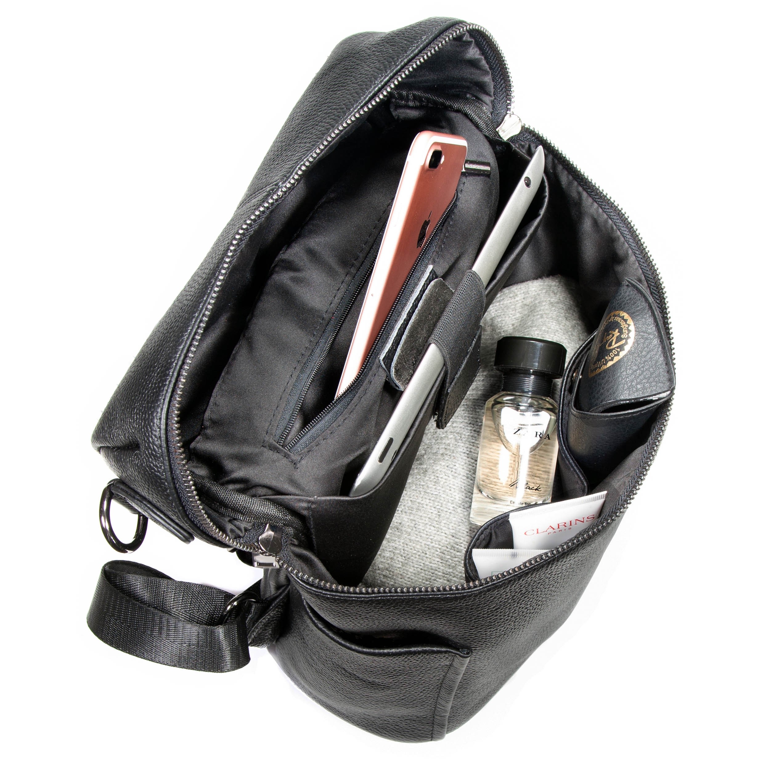 Falcon Leather Tablet Bucket Backpack Fi6710 Black Backpack Falcon