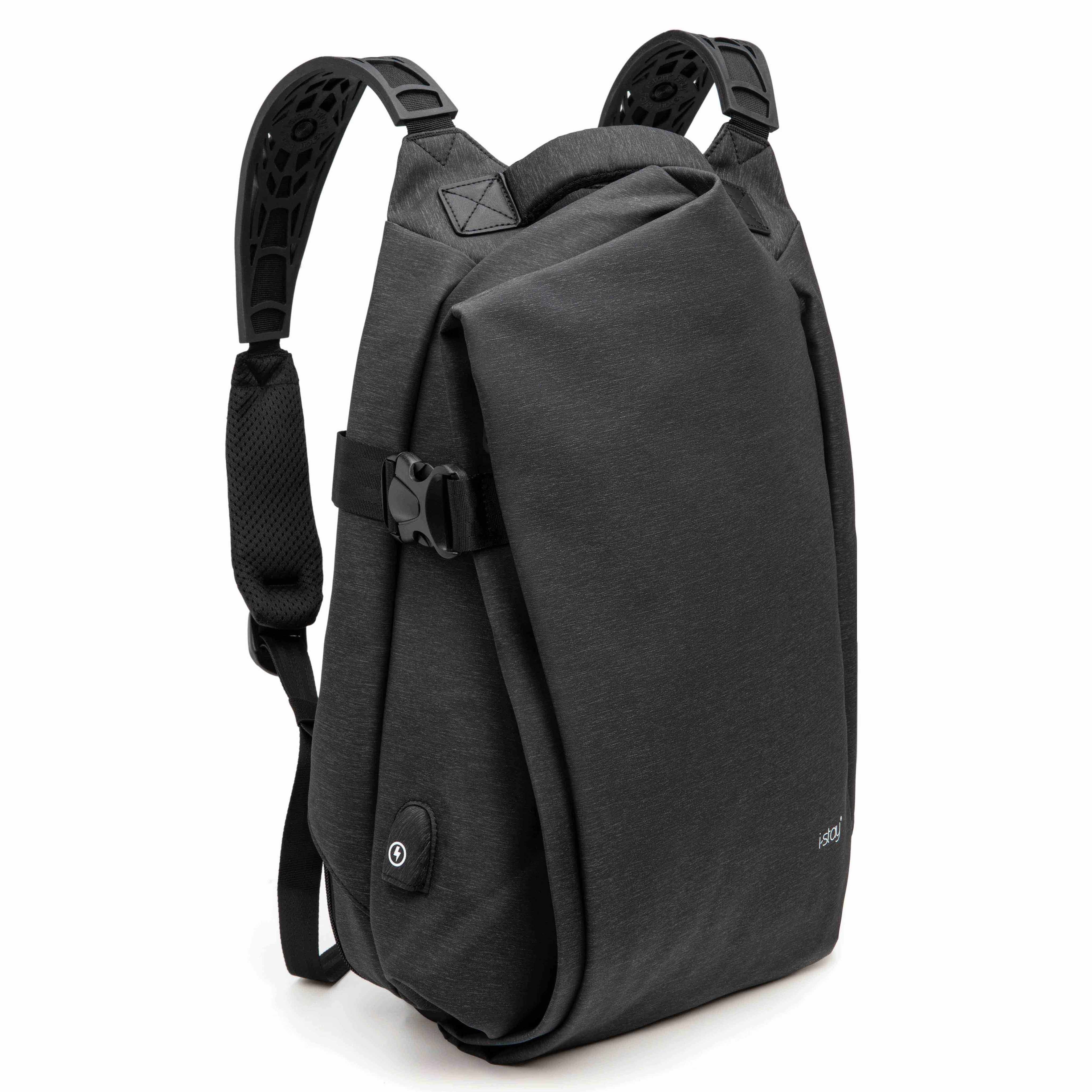 i-stay 15.6” Laptop & Tablet Expandable USB Backpack - Grey