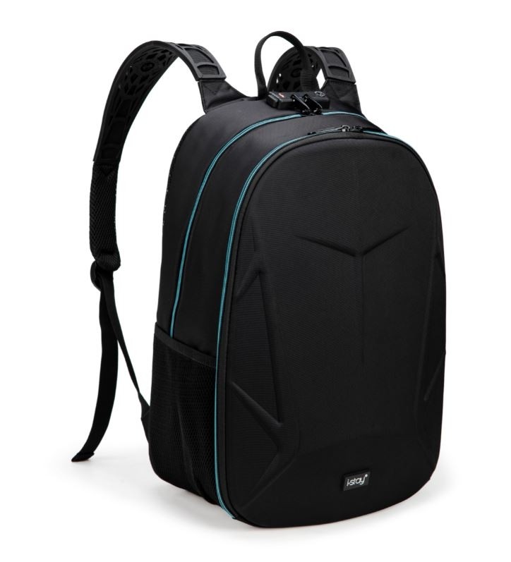 i-stay 15.6” Laptop Gaming Backpack with USB & Anti-Theft - Black/Blue