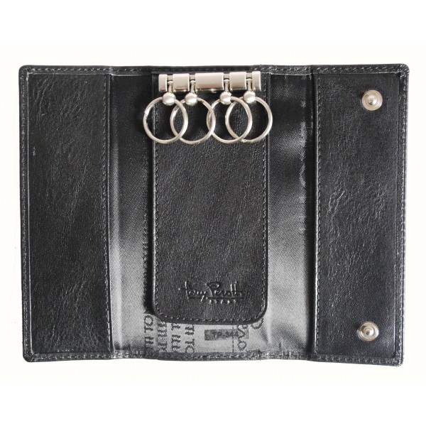 Tony Perotti Italian Versilia Leather 4 Ring Key Case - TP0344 Black