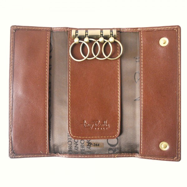 Tony Perotti Italian Versilia Leather 4 Ring Key Case - TP0344 Brown