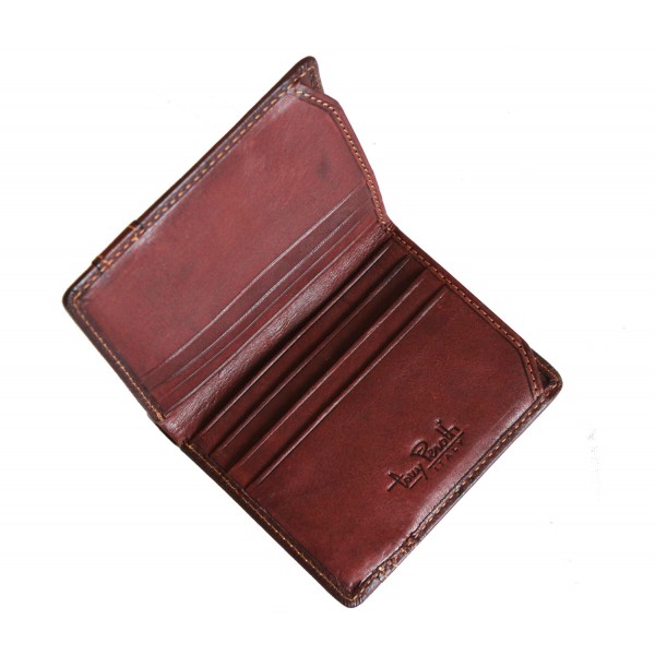 Tony Perotti Italian Ostrich Leather Slim Wallet - TP10340 Brown