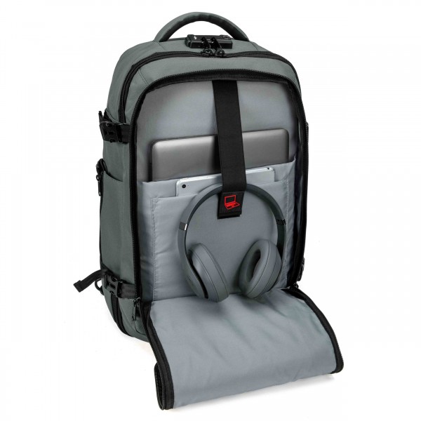 i-stay 15.6” Laptop & Tablet Cabin Travel Backpack with USB & anti-theft - Slate Grey