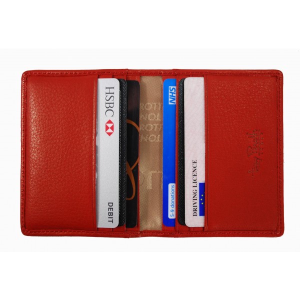 Tony Perotti Italian Contatto Soft Leather Credit Card Holder - TP1034 Red