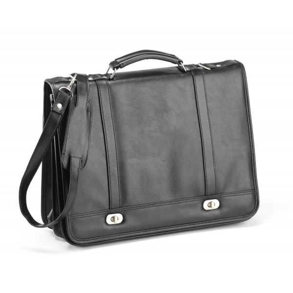 Falcon Faux Leather Briefcase - FI2568 Black