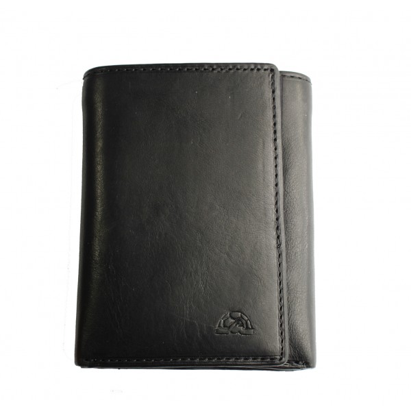 Tony Perotti Italian Vegetale Leather Tri-Fold Wallet - TP2313G Black