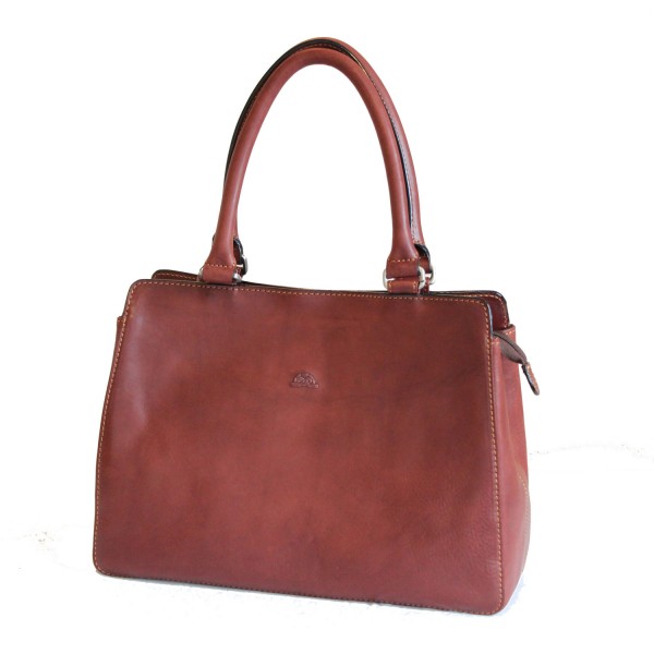 Tony Perotti Italian Vegetale Leather Handbag - TP8121 Brown