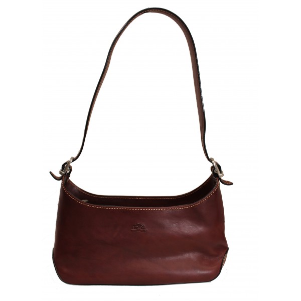 Tony Perotti Italian Vegetale Leather Small Shoulder Handbag - TP8162G Black