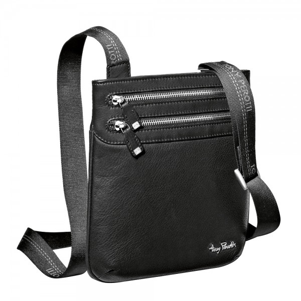 Tony Perotti Contatto Italian Soft Leather Small Messenger Bag - TP9066 Black