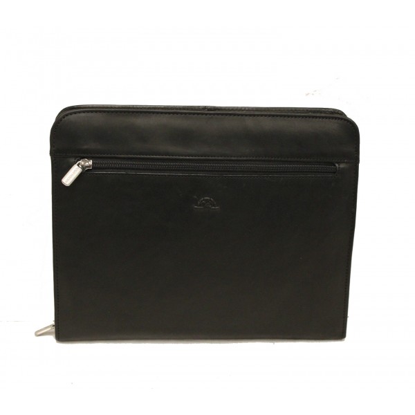 Tony Perotti Italian Vegetale Leather Zip Round 9.7" iPad Pro Tablet Case - TP9529G Black