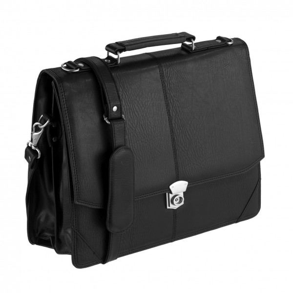 Falcon Faux Leather Executive Briefcase - FI2584 Black 