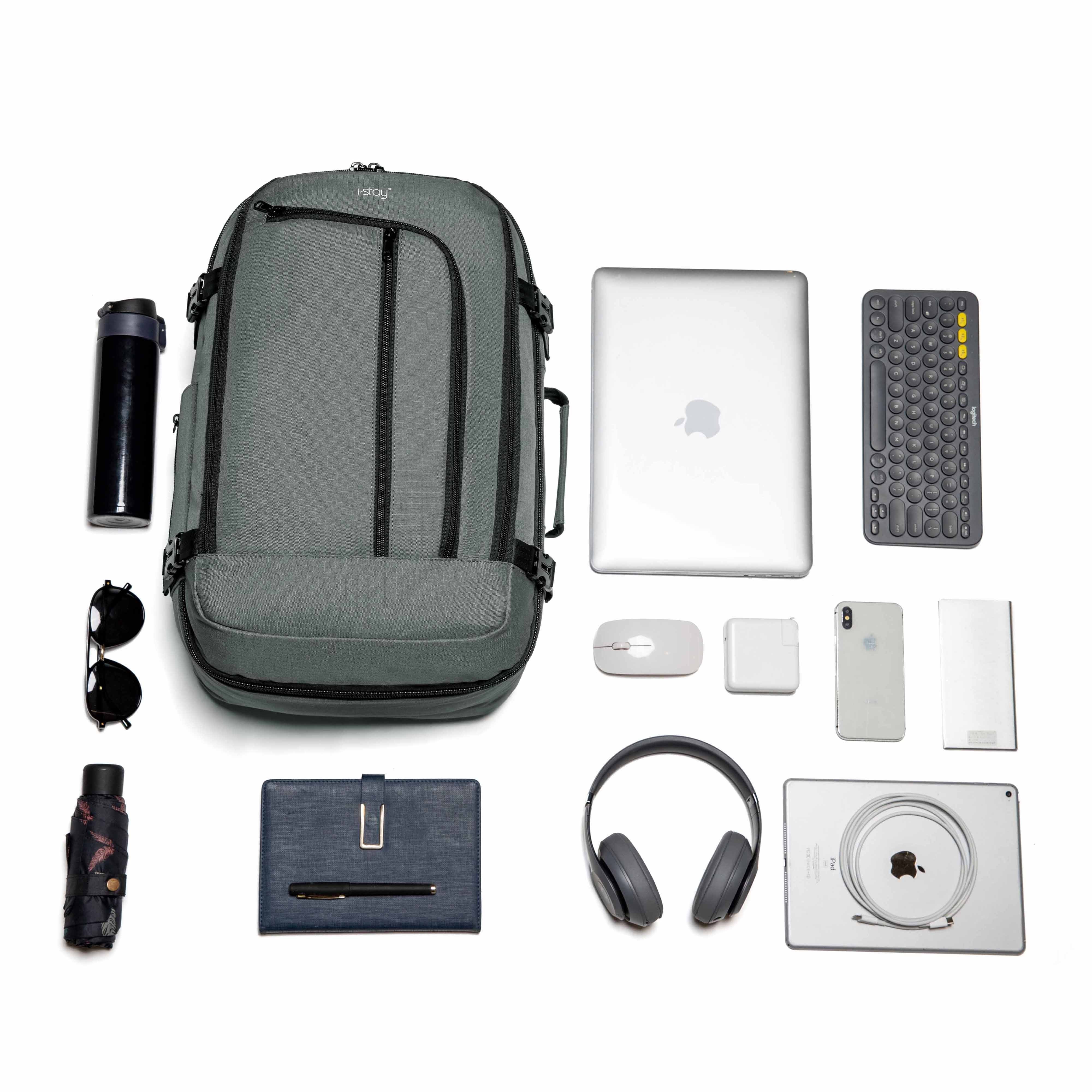 i stay 15.6 Laptop Tablet Cabin Travel Backpack with USB anti